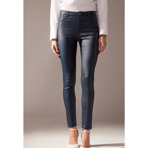 Calzedonia Faux Leather Skinny Jean Legging — NBW (Sleek 1960’s Moto Finish) XS - Picture 5 of 9